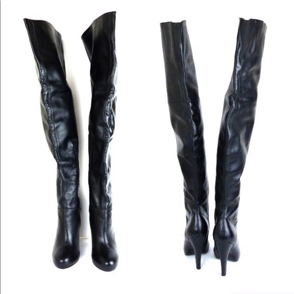 🔥Colin Stuart, Black Leather 5” Platform Pump Boots🔥 - Picture 7 of 15